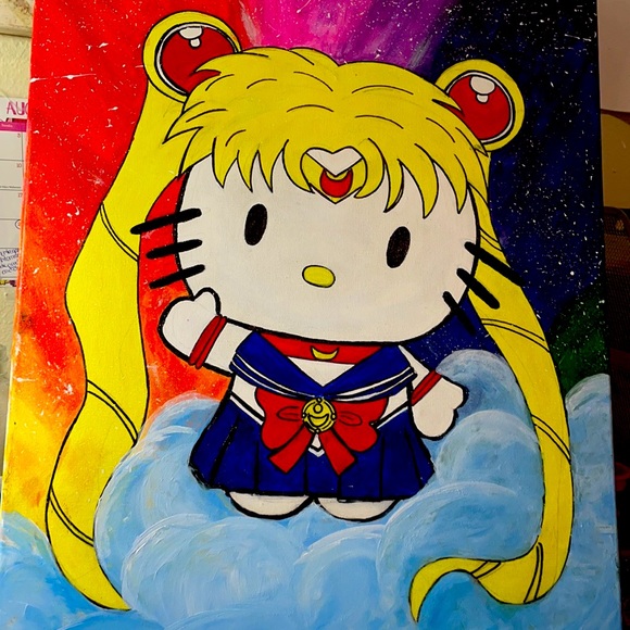 Sailor moon Hello Kitty Painting - Picture 1 of 3